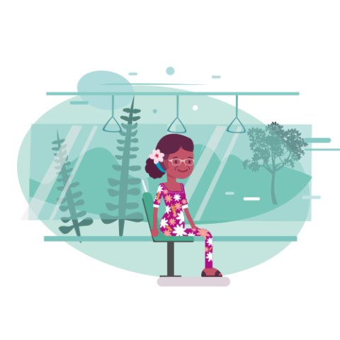 Personne âgée qui attend le bus