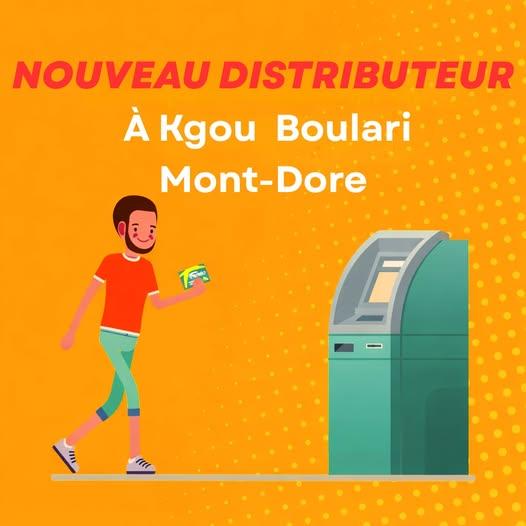 un client se dirige avec son pass taneo vers le nouveau distributeur situé à kgou boulari mont dore